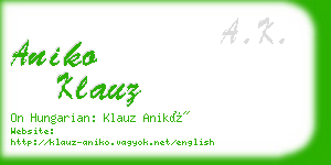 aniko klauz business card